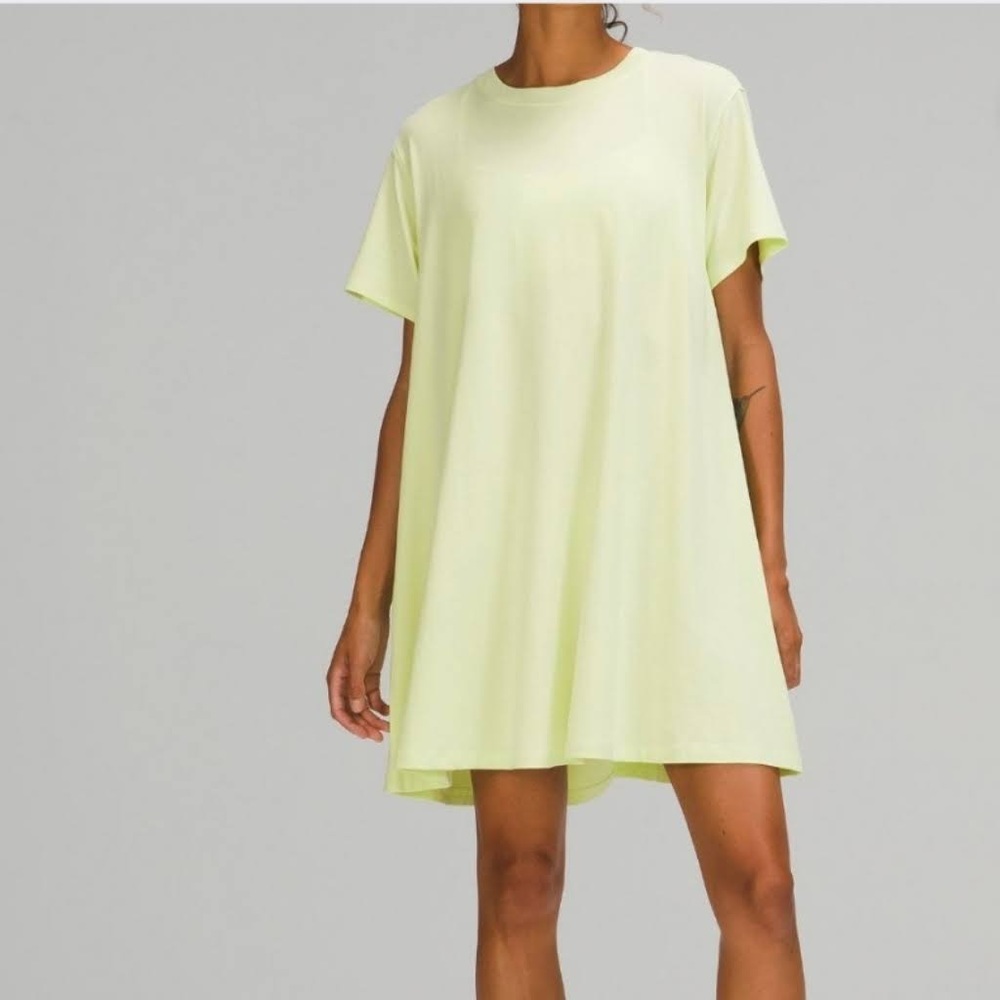 Lululemon All Yours Tee Dress Crispin Green 2021 W1CQ9S Pima Cotton Vitasea 12